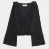 Easy Long-Sleeve Ruffle Babydoll Top