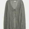 Easy Long-Sleeve Tie-Front Beachy Cardigan