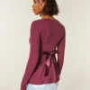 Easy Long-Sleeve Wrap-Front Babydoll Top
