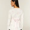 Easy Long-Sleeve Wrap-Front Babydoll Top