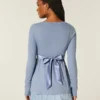 Easy Long-Sleeve Wrap-Front Babydoll Top