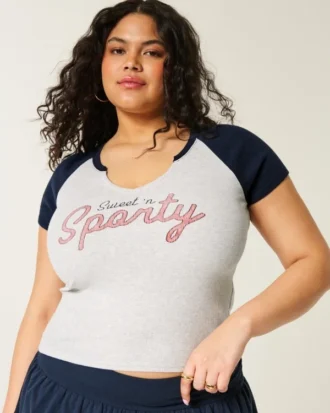 Easy Notch-Neck Sweet ‘n Sporty Graphic Baby Tee