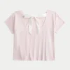 Easy Ribbon Tie-Back Floral Graphic Tee