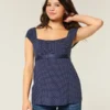 Easy Satin Tie Babydoll Top