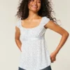 Easy Satin Tie Babydoll Top