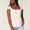 Easy Satin Tie Babydoll Top