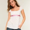 Easy Satin Tie Babydoll Top