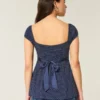 Easy Satin Tie Babydoll Top