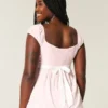 Easy Satin Tie Babydoll Top