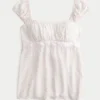 Easy Satin Tie Babydoll Top
