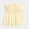 Easy Strapless Crochet Mix Babydoll Top