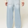 Embroidered Light Wash Skater Baggy Jeans Embroidered Light Wash Skater Baggy Jeans