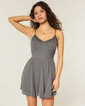 Embroidered Mini Dress