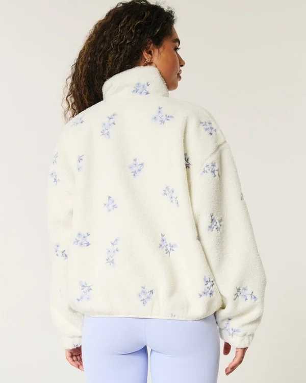 Embroidered Sherpa Fleece Jacket Embroidered Sherpa Fleece Jacket