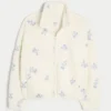 Embroidered Sherpa Fleece Jacket Embroidered Sherpa Fleece Jacket