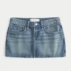 Embroidered Star Pocket Denim Mini Skort