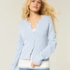 Eyelet Crew Cardigan