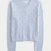 Eyelet Crew Cardigan