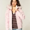 Faux Fur-Lined Bomber Jacket