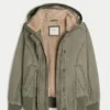 Faux Fur-Lined Bomber Jacket