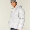Faux Fur-Lined Hooded Puffer Jacket