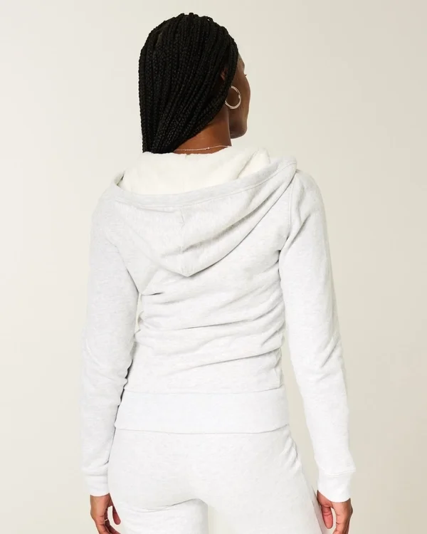 Faux Fur-Lined Zip-Up Hoodie Faux Fur-Lined Zip-Up Hoodie
