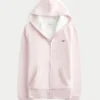 Faux Fur-Lined Zip-Up Hoodie