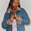 Faux Fur Trim Denim Jacket