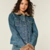 Faux Fur Trim Denim Jacket