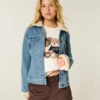 Faux Fur Trim Denim Jacket