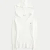 Faux Fur Trim Hooded Cable-Knit Sweater