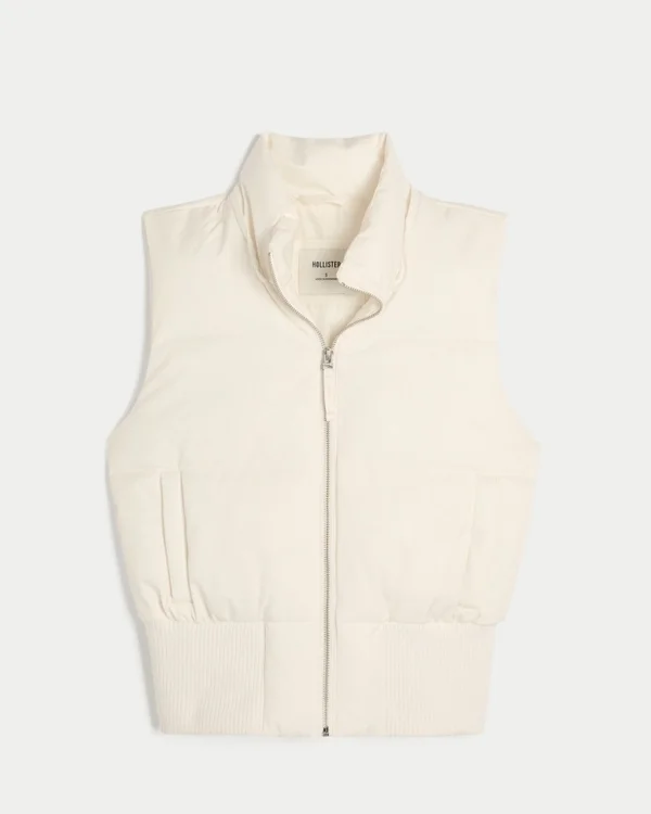 Faux Fur Trim Hooded Y2K Vest Faux Fur Trim Hooded Y2K Vest