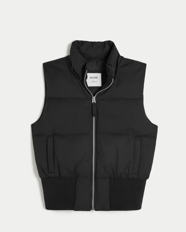 Faux Fur Trim Hooded Y2K Vest Faux Fur Trim Hooded Y2K Vest