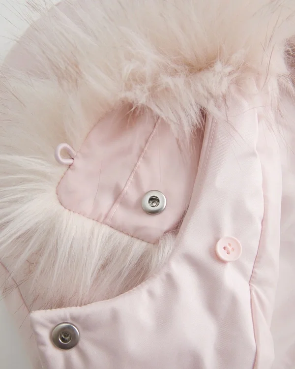 Faux Fur Trim Hooded Y2K Vest Faux Fur Trim Hooded Y2K Vest