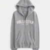 Faux Fur Trim Logo Graphic Zip-Up Hoodie Faux Fur Trim Logo Graphic Zip-Up Hoodie
