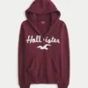 Faux Fur Trim Logo Graphic Zip-Up Hoodie Faux Fur Trim Logo Graphic Zip-Up Hoodie
