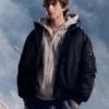 Faux Fur Trim Zip-Up Bomber Jacket