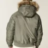 Faux Fur Trim Zip-Up Bomber Jacket