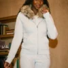Faux Fur Trim Zip-Up Hoodie