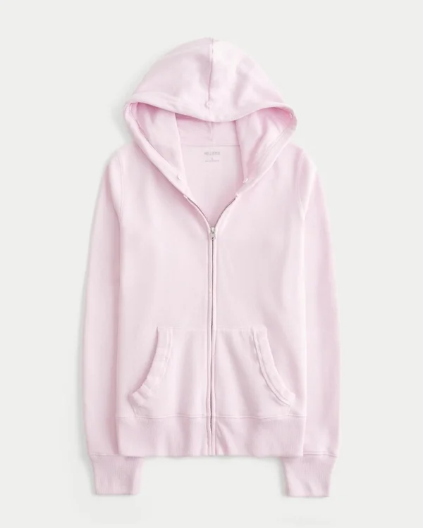 Faux Fur Trim Zip-Up Hoodie Faux Fur Trim Zip-Up Hoodie