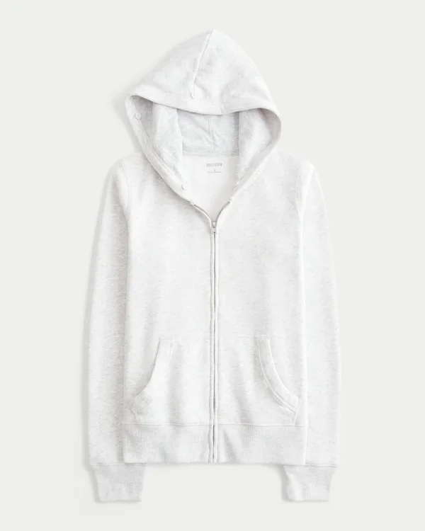 Faux Fur Trim Zip-Up Hoodie Faux Fur Trim Zip-Up Hoodie