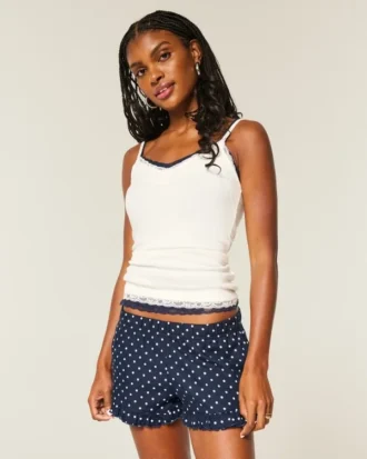 Flannel Ruffle Shorts