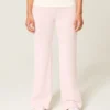 Foldover Waist Knit Flare Pants