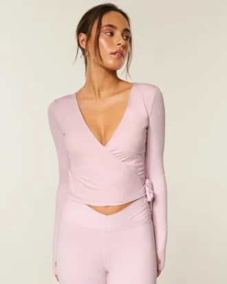 Gilly Hicks Active Recharge Long-Sleeve Wrap Top