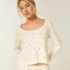 Gilly Hicks Always Cozy Waffle Long-Sleeve Scoop Top