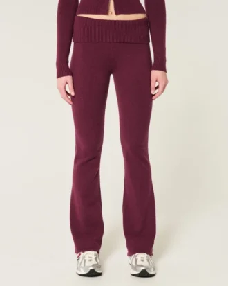 Gilly Hicks Cozy Sweater-Knit Foldover Waist Boot Pants