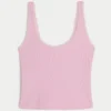 Gilly Hicks Cozy Waffle Lace Trim Tank