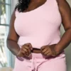 Gilly Hicks Cozy Waffle Lace Trim Tank
