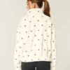 Gilly Hicks Embroidered Sherpa Zip-Up Sweatshirt