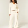 Gilly Hicks Sweater-Knit Foldover Straight Pants